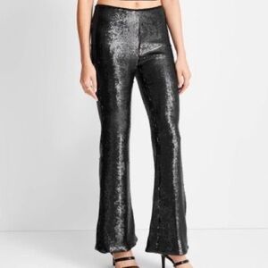 Future Collective black sequin flare pants NWT 2